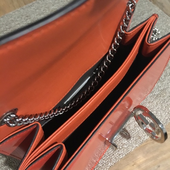 Gucci Dark Orange Authentic Leather Chain Bag - Picture 8 of 8